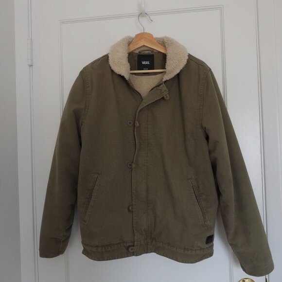 Vans Sherpa-Lined Olive Jacket – Men’s Medium - Picture 1 of 3